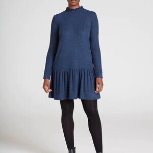 Thought Braintree Tavia  Blue Drop Waist Dress Size 10 European sustainable Eco